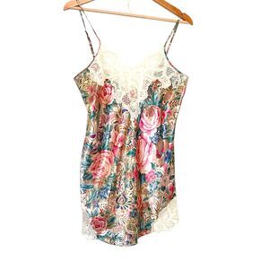 Victoria's Secret Floral Chemise with Lace Trim